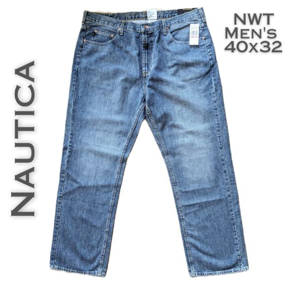 NEW Nautica Men's Classic Fit Straight Leg Jeans Size 40 x 32 Blue Tide Denim - Picture 1 of 9